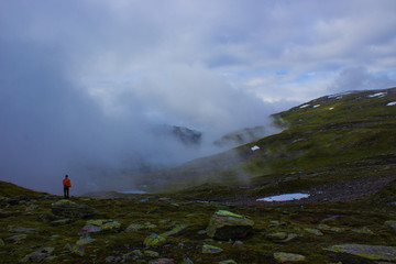 Hiking in the nature of Norway