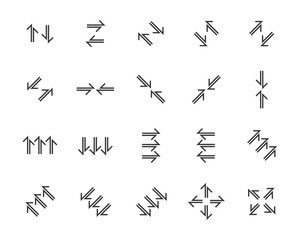 set of arrow icons, such as linear, curve, aiming, next
