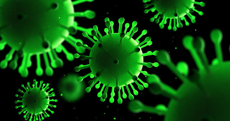 Virus And Bacteria. Viral Epidemic Disease. 3D Illustration Render.