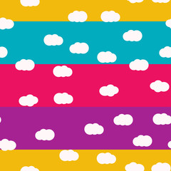 Clouds bright colors seamless pattern vector