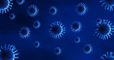 Virus And Bacteria 3D Illustration Render. Viral Disease. Science concept.