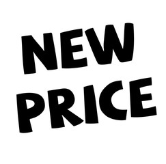 NEW PRICE stamp on white