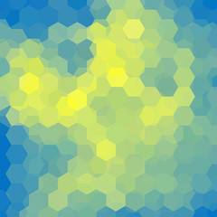 Fototapeta na wymiar Abstract background consisting of yellow, blue hexagons. Geometric design for business presentations or web template banner flyer. Vector illustration