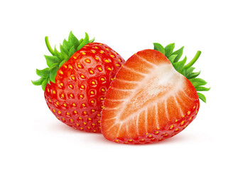Strawberry isolated on white background with clipping path