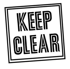 KEEP CLEAR stamp on white