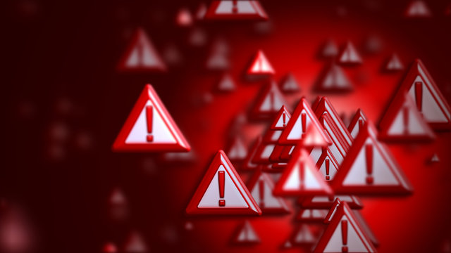 exclamation marks as a warning sign