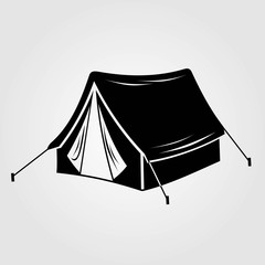Camping tent icon isolated on white background. Vector illustration.