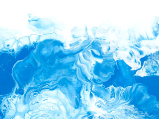 Blue creative abstract hand painted background, wallpaper, texture
