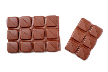 chocolate bar on white background