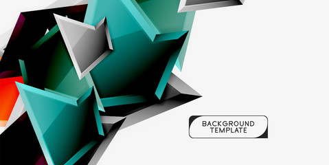 Minimal geometrical triangles with 3d effect abstract background template
