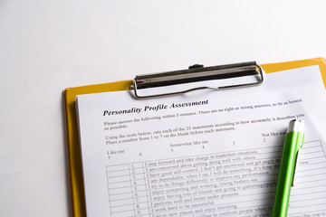 Personality Test or Assessment Form