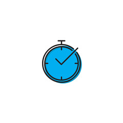 Check Time Icon Logo Design Element isolated on white background