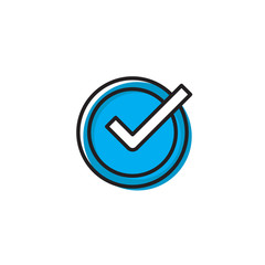 Check Time Icon Logo Design Element isolated on white background