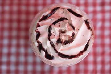 Soft Ice cream on top iced drink