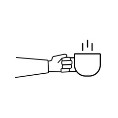 coffee in hand smile Outline Icon Symbol