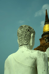 Buddhastatue und historische Tempel in Ayutthaya , Thailand