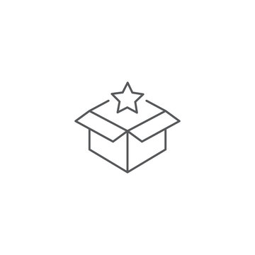 magic box star icon Element of magic for mobile concept and web apps icon Thin line icon for website design and development