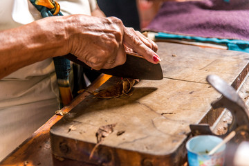 Woman making cigar - Trinidad - Cuba