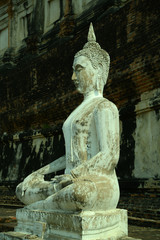 Buddhastatue und historische Tempel in Ayutthaya , Thailand