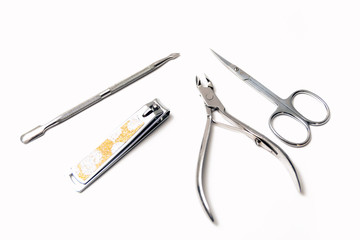 set of manicure and pedicure instruments