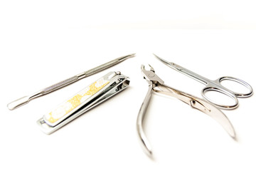 set of manicure and pedicure instruments