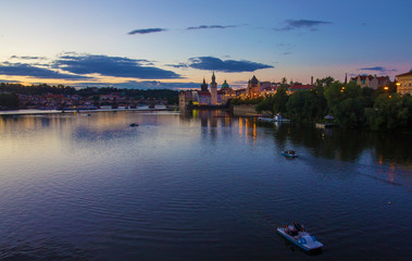 Fototapeta na wymiar Beautiful evening at Prague,Czech