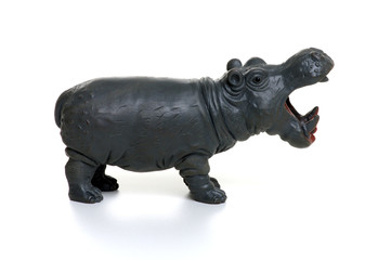 Toy hippopotamus  isolated on white