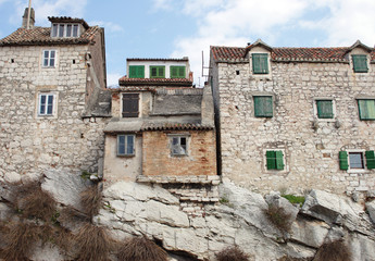 Old traditional mediterranean stone houses
