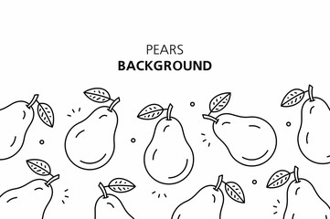 Pears background. isolated on white background