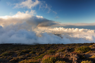 Clouds over the Haleakala volcano