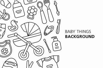 Baby things background. isolated on white background