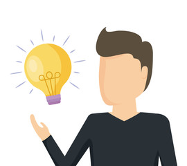 man with light bulb idea icon