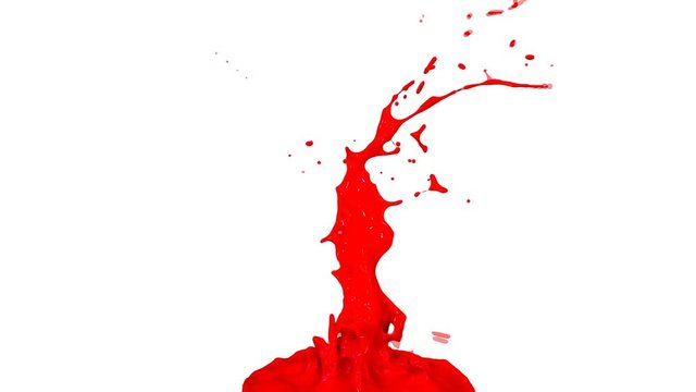 splash of liquid paint on music speaker. 3d animation in 4k. 21