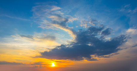 dramatic evening sky at the sunset, natural background