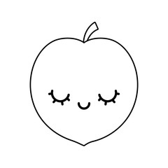 peach fruit kawaii character