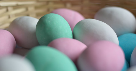 Fototapeta na wymiar the pastel colors of Easter eggs