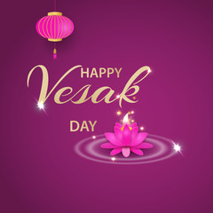 Fototapeta na wymiar Illustration of Happy Vesak Day or Buddha Purnima background.