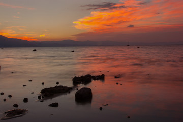 Fototapeta na wymiar Dramatic Sunset at Lake Tahoe