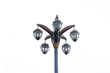 Vintage Royal Street Lamps on white background