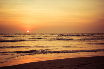 Landscape magnificent sunset on the ocean