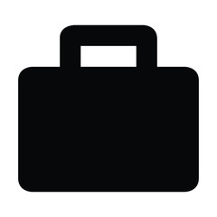 A black and white vector silhouette of a suitcase