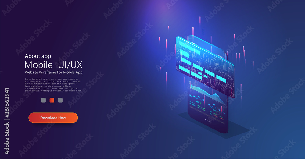Fototapete isometric mobile phone and internet banking. transfer money from card. isometric image of smartphone