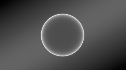 3D illustration of a perfect glowing sphere of gray against a gray gradient. Optical illusion. 3D rendering of a beautiful geometric object.