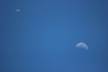 moon and airplane