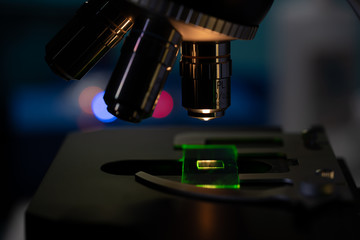 Obraz na płótnie Canvas Scientific microscope in a nanotechnology laboratory