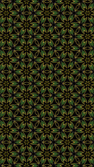 Ornate geometric pattern and abstract multicolored background