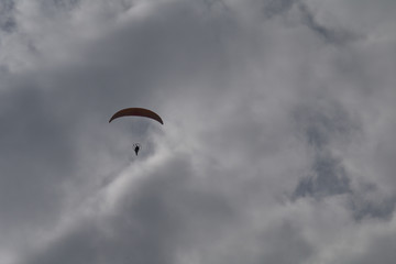 paraglider in the sky,extreme, adventure, freedom, air, clouds,fly, sport, paraglider, flying 