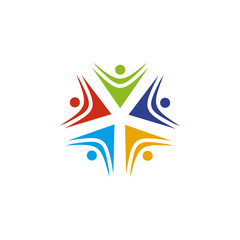 Community and adoption care logo design vector template