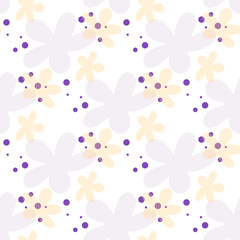 Fototapeta na wymiar Seamless pattern of delicate simple flowers. EPS10