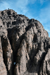 Fototapeta na wymiar Hiking Toubkal, the Highest Peak in the High Atlas Mountains of Morocco